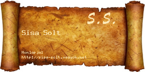 Sisa Solt névjegykártya
